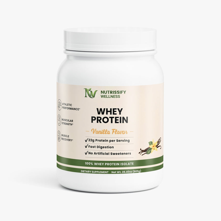 Nutrissify Advanced Whey Protein Isolate – Premium Vanilla Protein, 22g for Optimal Muscle Recovery