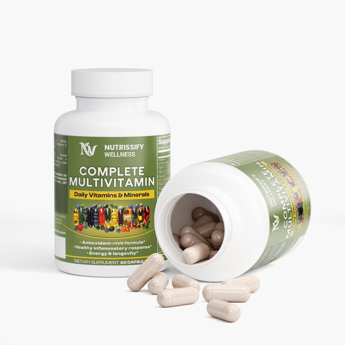 Nutrissify Wellness Complete Daily Multivitamin for Whole-Body Support – 60 Capsules
