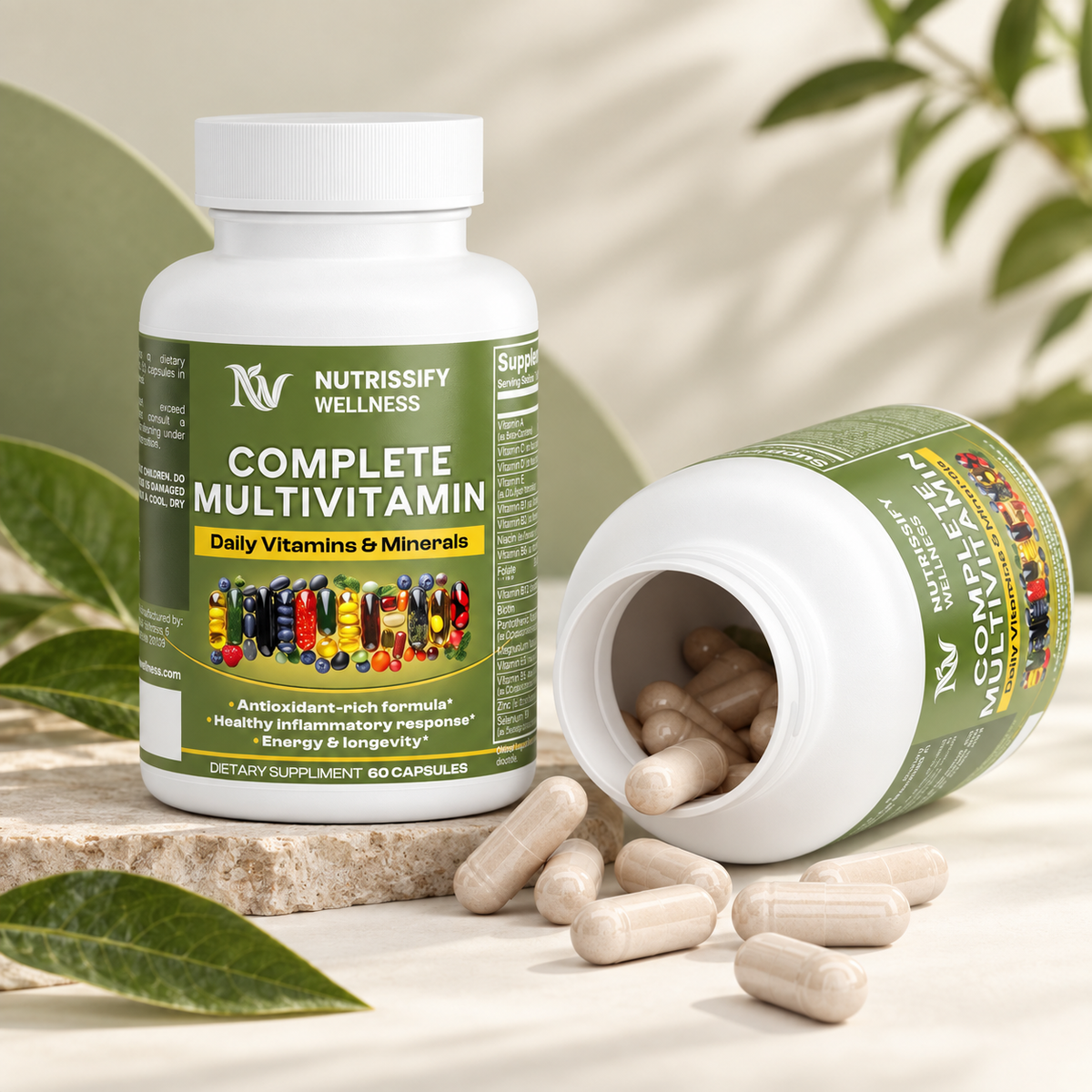 Nutrissify Wellness Complete Daily Multivitamin for Whole-Body Support – 60 Capsules