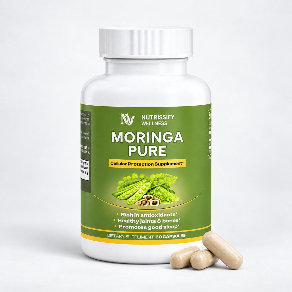 Nutrissify Wellness Pure Moringa Capsules – Superior Antioxidant Support for Your Daily Wellness
