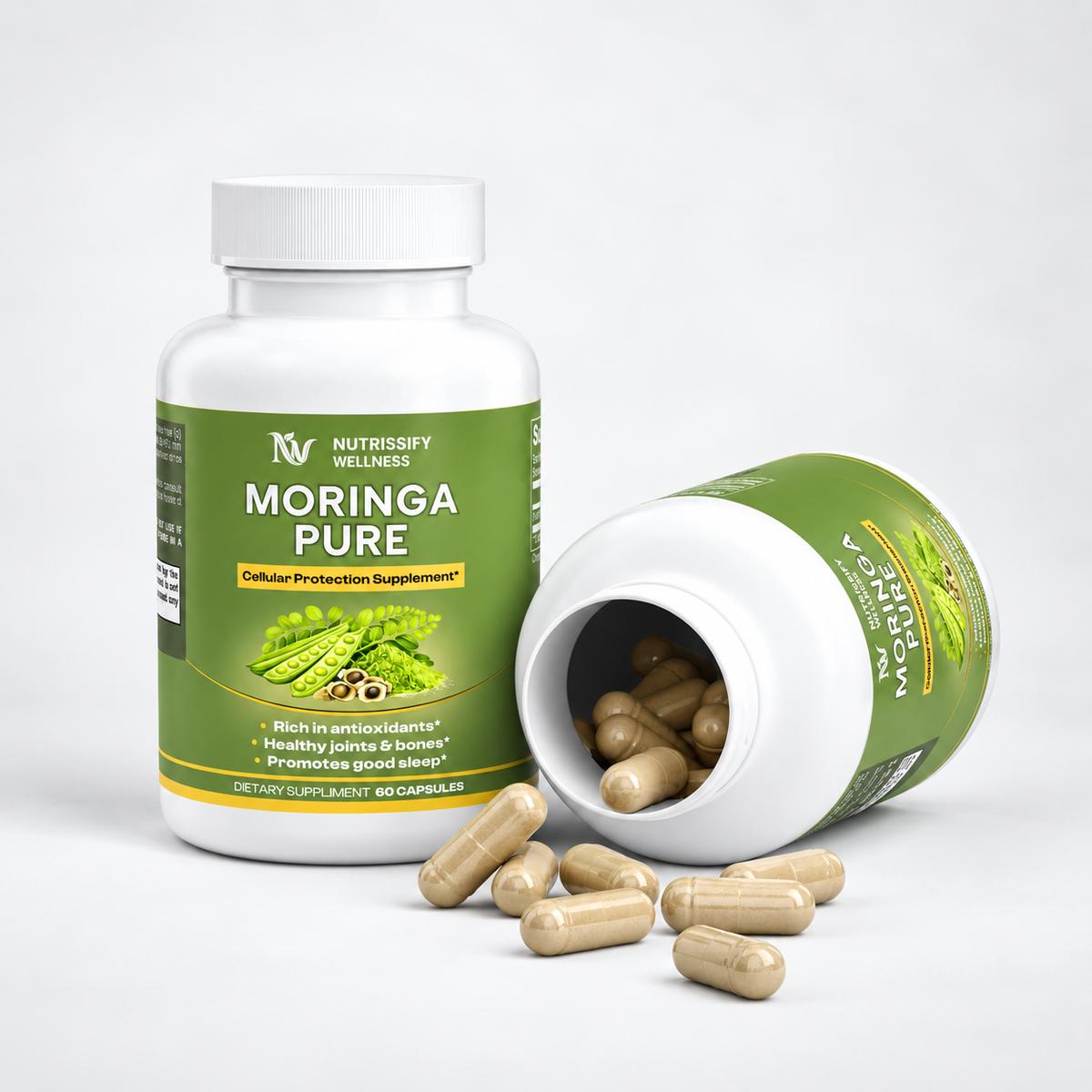Nutrissify Wellness Pure Moringa Capsules – Superior Antioxidant Support for Your Daily Wellness