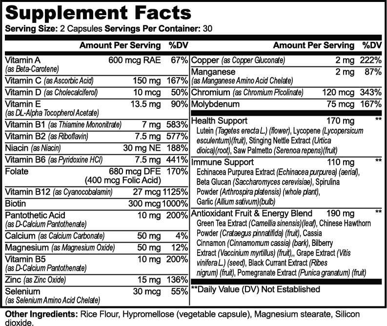 Nutrissify Wellness Complete Daily Multivitamin for Whole-Body Support – 60 Capsules