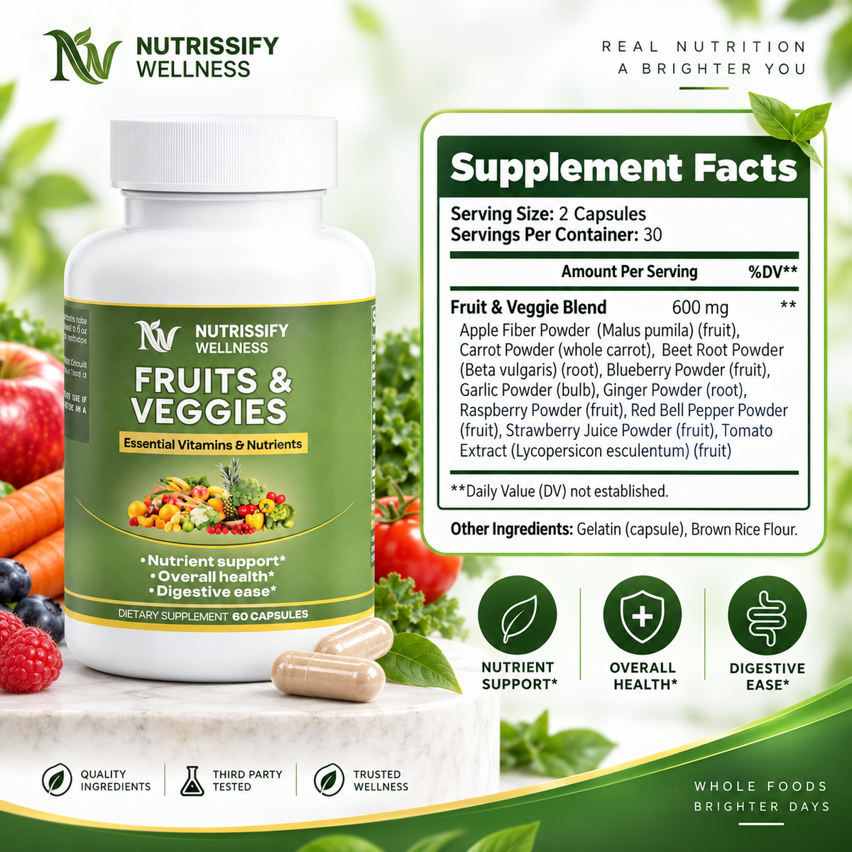Wellness Fruits and Veggies Capsules: Your Easy Path to Daily Nutrition