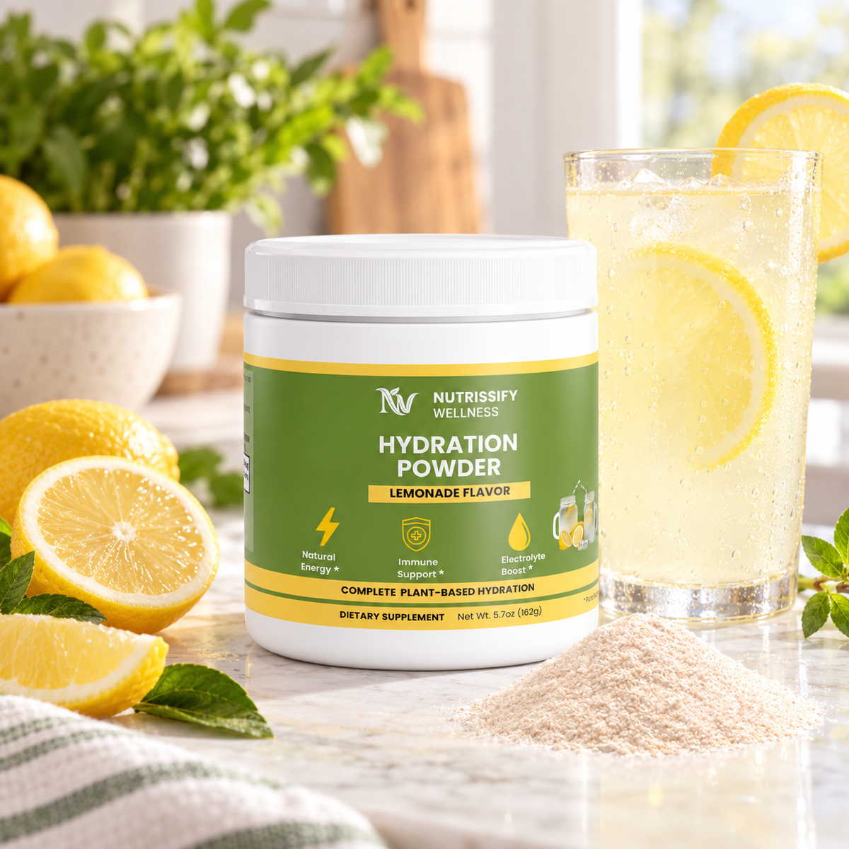 Nutrissify Wellness- Hydration Powder – Lemonade, Electrolyte Drink Mix