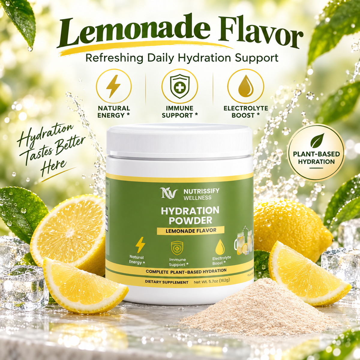 Nutrissify Wellness- Hydration Powder – Lemonade, Electrolyte Drink Mix