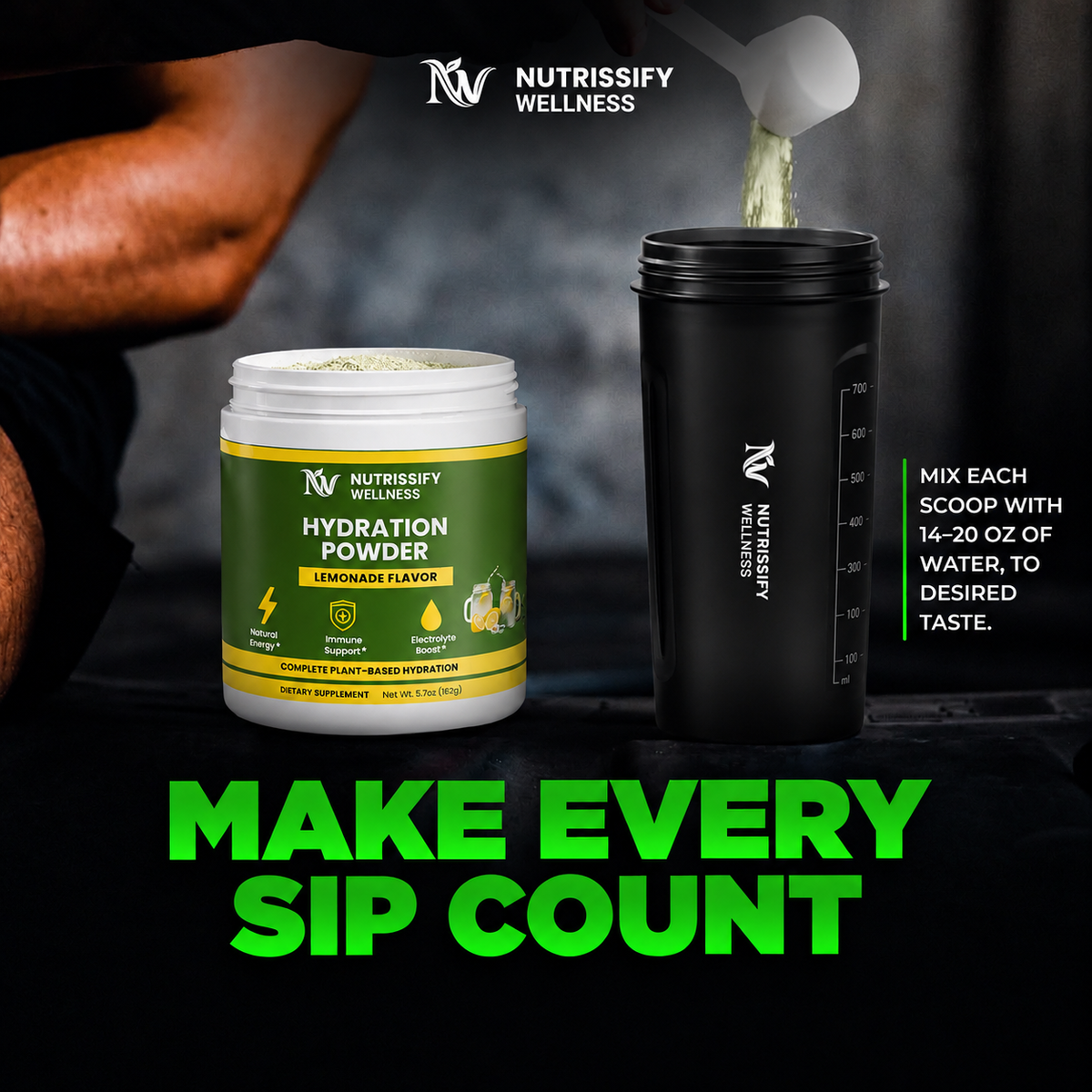 Nutrissify Wellness- Hydration Powder – Lemonade, Electrolyte Drink Mix